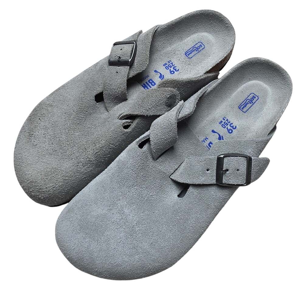 Birkenstock Boston Suede Soft Footbed Clog - Pure Sage Tonal Size 39EU US 8